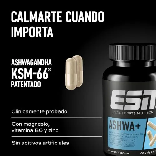 ESN ▫️ Ashwa + extrato patenteado de raiz de Ashwagandha KSM-66®, 120 cápsulas 5