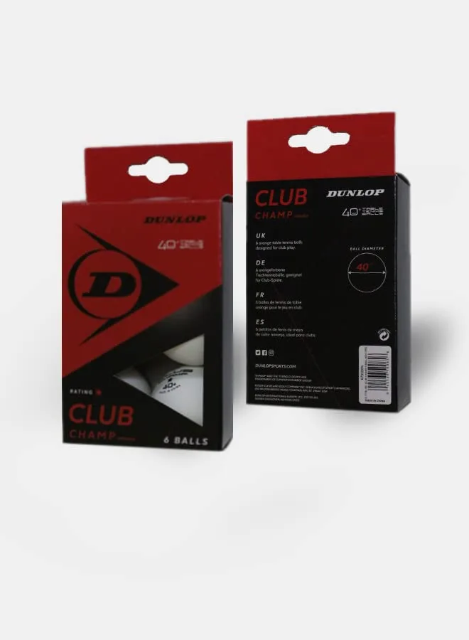 Dunlop Sports ▫️ Dunlop Club Champ 40+ - Bolas de ténis de mesa (6 unidades) 4