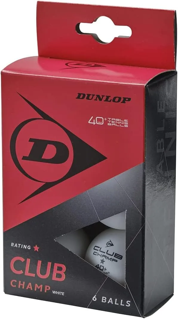 Dunlop Sports ▫️ Dunlop Club Champ 40+ - Bolas de ténis de mesa (6 unidades)