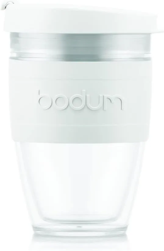 Bodum ▫️ JOYCUP 11889-913S caneca de viagem de parede dupla com tampa de rosca, 0,25 L, plástico, branco, plástico, plástico, branco