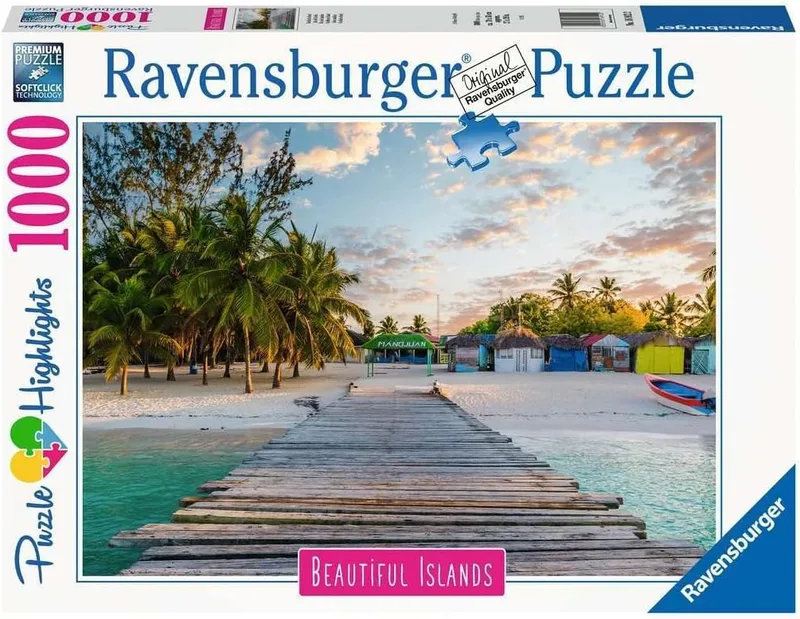 Ravensburger ▫️ Puzzle: Ilha das Caraíbas, 1000 Peças, Puzzles para Adultos, Puzzles para Adultos, 1000 Peças Puzzles para Adultos, Colar Puzzle emoldurado, Puzzles para Adultos, 1000 Puzzles de Paisagem para Adultos