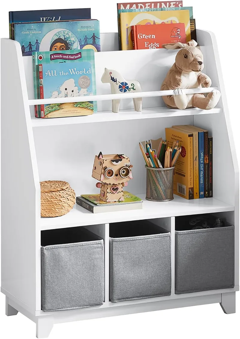 SoBuy ▫️ Estante Infantil com 3 cestos, suporta até 50 kg, 63 x 28 x 80 cm