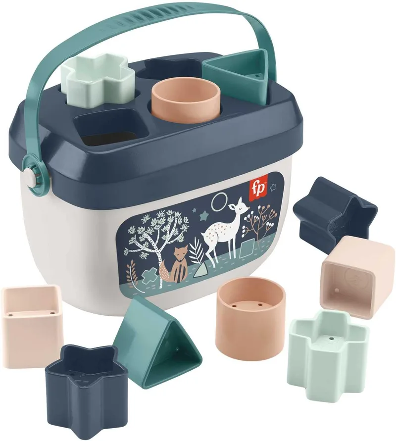 Fisher-Price ▫️ First Blocks Cube Moonlight Fawn Design, blocos de brincar, presente para bebé (Mattel HJP20)