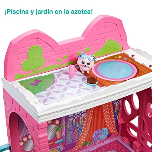Enchantimals ▫️ City Tails: Apartamento do Palmer Pomeranian e do Pommy SIOC – Casa de bonecas de 3 andares com boneco, cachorrinho de estimação, mobiliário e acessórios, brinquedo de oferta – a partir dos 4 anos (Mattel HHC18) 5