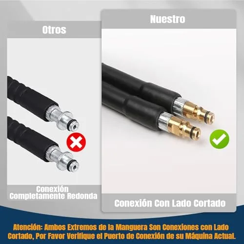 OHAYORI ▫️ Mangueira de 10 m para máquinas de lavagem a pressão, compatível com Karcher K2, K3, K4, K5, K6 e K7; mangueira de substituição para lavagem a pressão, com conector rápido do tipo «clique», acessório para Karcher 4