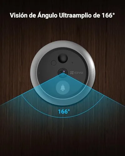 EZVIZ ▫️ Mirilla digital para porta com ecrã tátil a cores de 4,3'', câmara de vídeo, campainha sem fios e monitor com bateria recarregável de 4600 mAh, deteção de movimento PIR, áudio bidirecional, modelo CP4 5