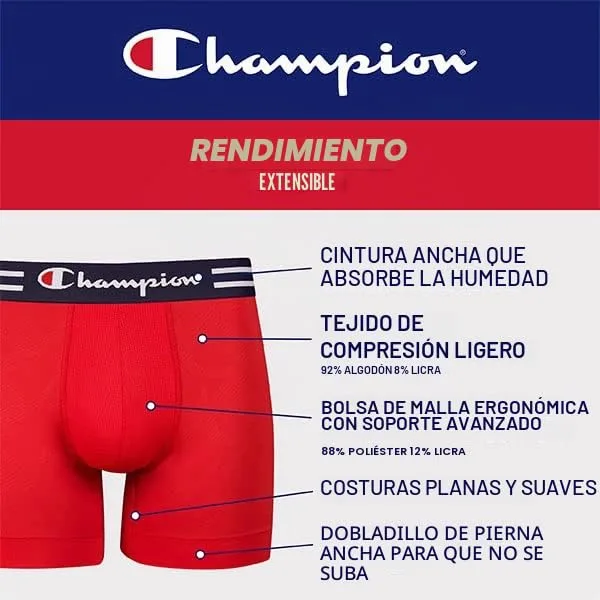 Champion ▫️ Everyday Cotton Stretch – Conjunto de 3 peças de roupa interior masculina (Conjunto de 3) 5