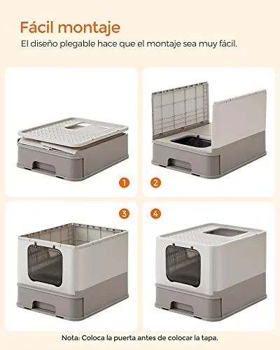 Feandrea ▫️ Caixa de Areia para Gatos, com Tabuleiro Removível, Embalagem de 15 kg 6