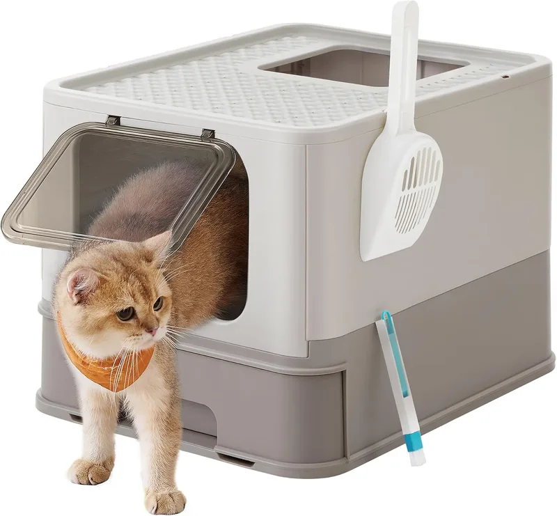Feandrea ▫️ Caixa de Areia para Gatos, com Tabuleiro Removível, Embalagem de 15 kg