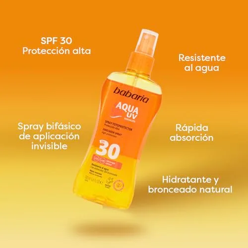 Babaria ▫️ Óleo Protetor Solar FPS 30 | Creme Solar com Aloe Vera | Autobronzeador Natural para o Corpo | Óleo Solar de Absorção Rápida | Bruma Solar em Spray 3