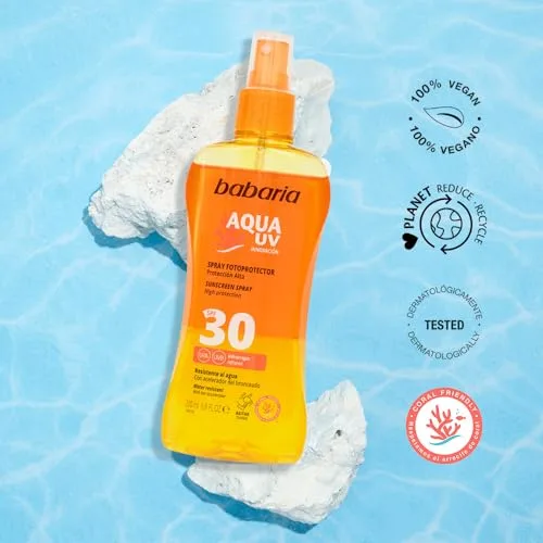 Babaria ▫️ Óleo Protetor Solar FPS 30 | Creme Solar com Aloe Vera | Autobronzeador Natural para o Corpo | Óleo Solar de Absorção Rápida | Bruma Solar em Spray 4