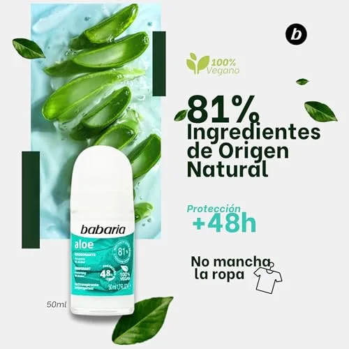 Babaria ▫️ Desodorizante Antitranspirante com Aloe Vera em Roll-On, 50 ml 4