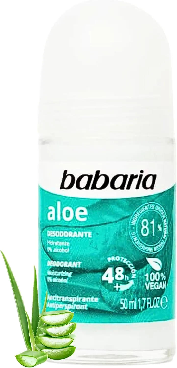 Babaria ▫️ Desodorizante Antitranspirante com Aloe Vera em Roll-On, 50 ml