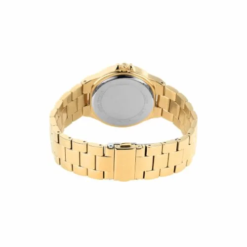 Michael Kors ▫️ Relógio Lennox para mulher, movimento de quartzo com três ponteiros em tom dourado e bracelete em aço inoxidável 4