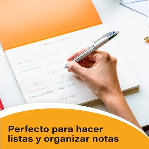 BIC ▫️ Canetas Decor, Embalagem com 5 canetas de 4 cores com design «Botanical» sortido e tinta azul, verde, vermelha e preta, Canetas de 1,0 mm 4