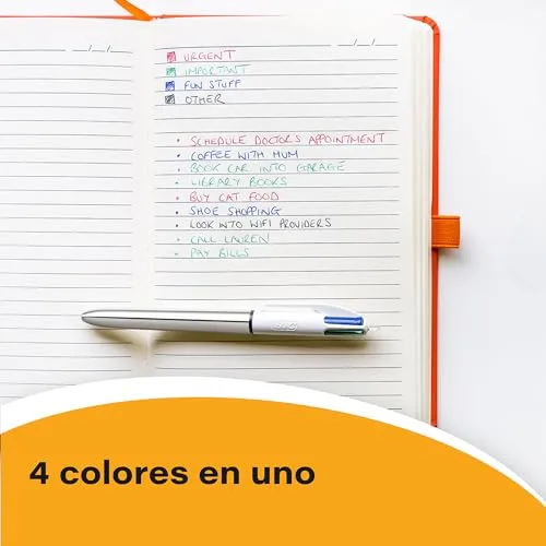 BIC ▫️ Canetas Decor, Embalagem com 5 canetas de 4 cores com design «Botanical» sortido e tinta azul, verde, vermelha e preta, Canetas de 1,0 mm 5