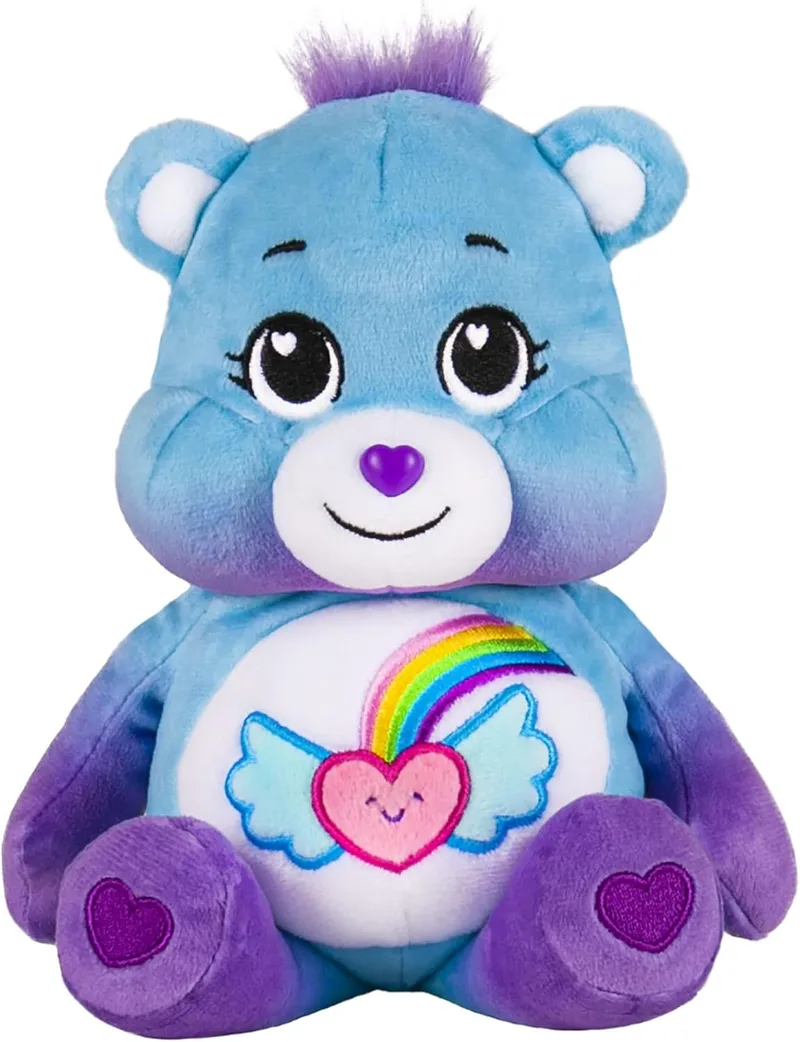 Basic Fun ▫️ Care Bears Urso de peluche brilhante, 22 cm Brinquedo colecionável macio e aveludado para crianças, prenda adequada para aniversários, férias e fãs de todas as idades
