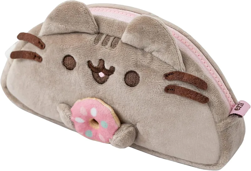 Grupo Erik ▫️ Estojo Escolar Pusheen Foodie Collection - Estojo de peluche Pusheen, Estojo retangular para o regresso às aulas - Estojo para meninas - Produto com licença oficial, Pusheen de peluche, cinzento