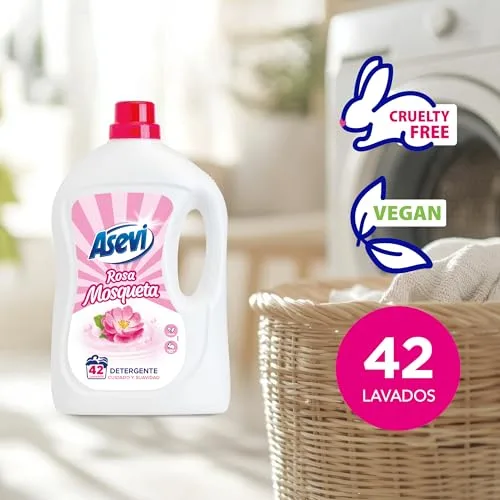 Asevi ▫️ Detergente Líquido para Máquina de Lavar Rosa Mosqueta, Embalagem de 5 Unidades 5