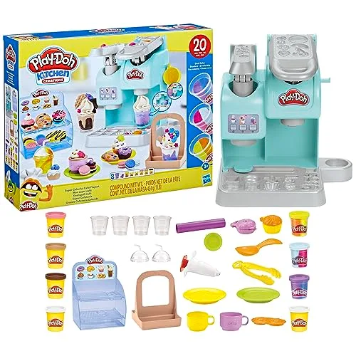 Play-Doh ▫️ Kitchen Creations - Super Cafetaria - Cafeteira de brincar com 20 acessórios e 8 recipientes 2