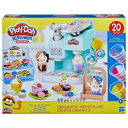 Play-Doh ▫️ Kitchen Creations - Super Cafetaria - Cafeteira de brincar com 20 acessórios e 8 recipientes 3