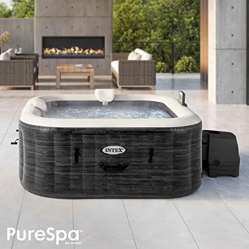 Intex ▫️ 55090 - Spa insuflável para uso exterior e interior para 4 pessoas, dimensões 175 x 175 cm, capacidade de 795 litros, temperatura da água 10 °C – 40 °C, spa insuflável, banheira 3