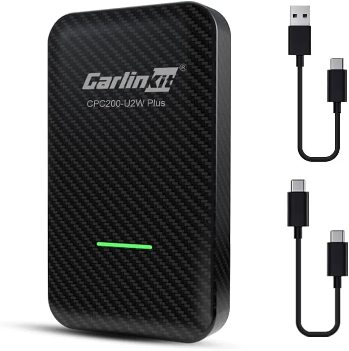Carlinkit ▫️ Adaptador sem fios 3.0 para CarPlay, compatível com Audi/Porsche/Volvo/Mercedes/VW/KIA/Hyundai, configuração de dois cabos