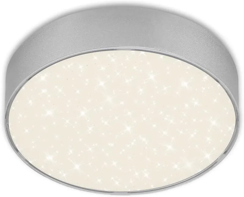 Briloner ▫️ Leuchten 7072-414 Candeeiro de teto LED, design em forma de estrela, temperatura de cor branco neutro, prateado