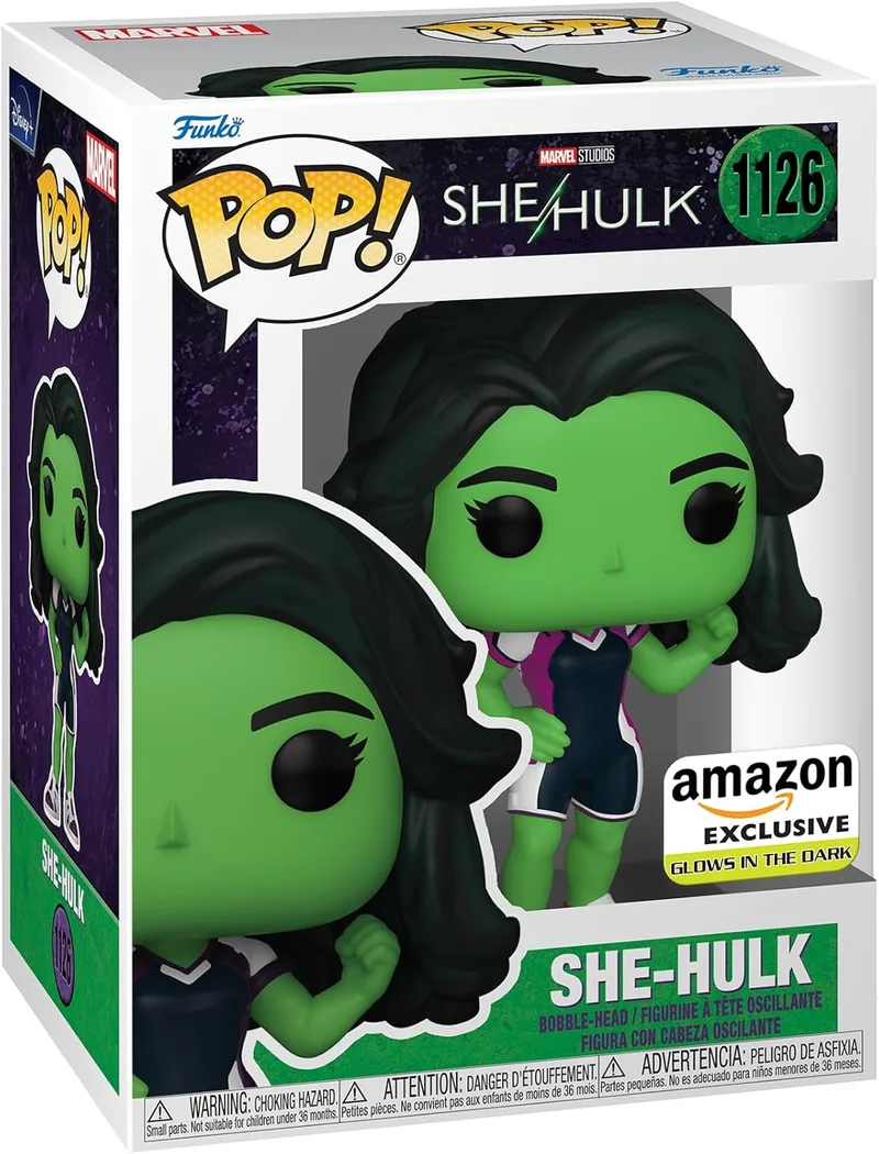 Funko ▫️ Pop! Vinyl: Marvel: She-Hulk - Exclusivo da Amazon - Figura de vinil colecionável - Ideia para presente - Produto oficial - Brinquedos para crianças e adultos - Fãs de séries de TV - Boneco para colecionadores