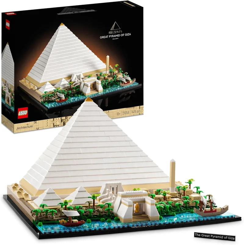 LEGO Architecture Grande Pirâmide de Gizé, Modelo de Construção Egípcia, Monumentos, Artesanato e Decoração de Casa, Presentes para Adultos, Homens e Mulheres 21058