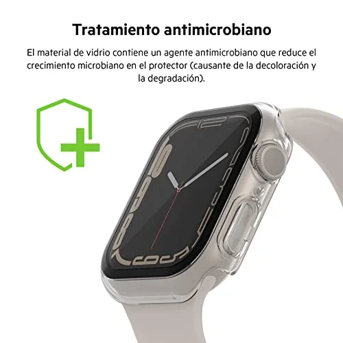 Belkin ▫️ Capa ScreenForce para Apple Watch de 40 mm, 41 mm, Série 8, SE, 7, 6, 5 e 4, com borda elevada e protetor de ecrã TemperedGlass integrado, resistente a riscos e de fácil instalação - Transparente 5