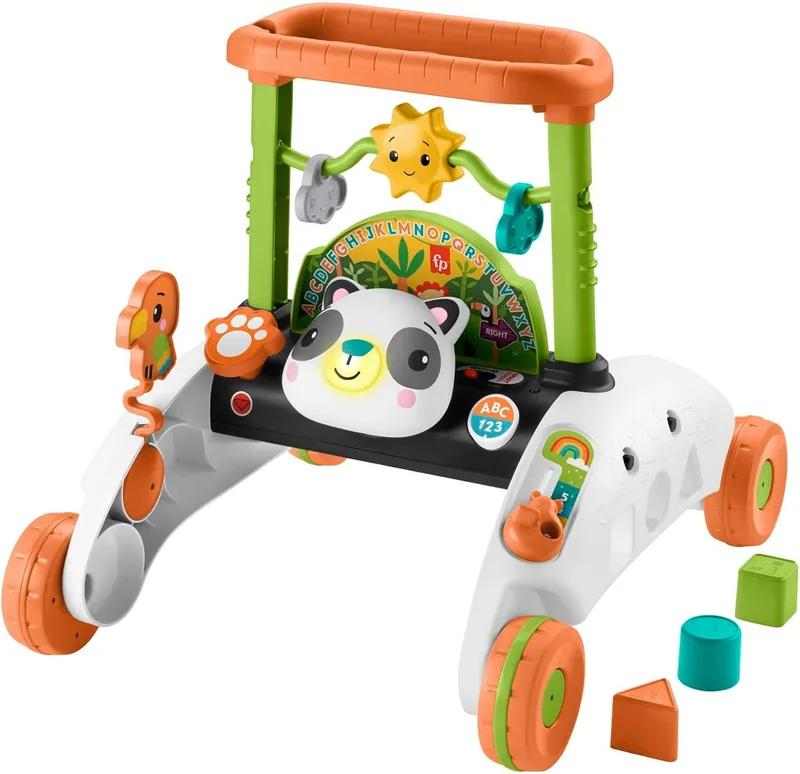 Fisher-Price ▫️ Andarilho de 2 lados Andarilho de actividades com luzes e sons, presente para bebé +6 meses, Versão: Holandês; Inglês, Reino Unido; Francês; Alemão; HJY73