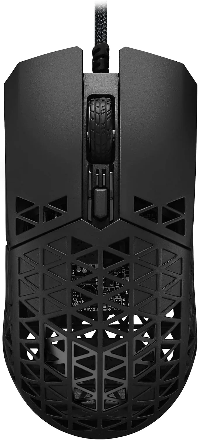 ASUS TUF Gaming M4 Air - Rato para jogos, ultraleve, 1,6 oz (47 g), 16 000 dpi, 6 botões programáveis, resistente à água (IPX6), antibacteriano, com cabo
