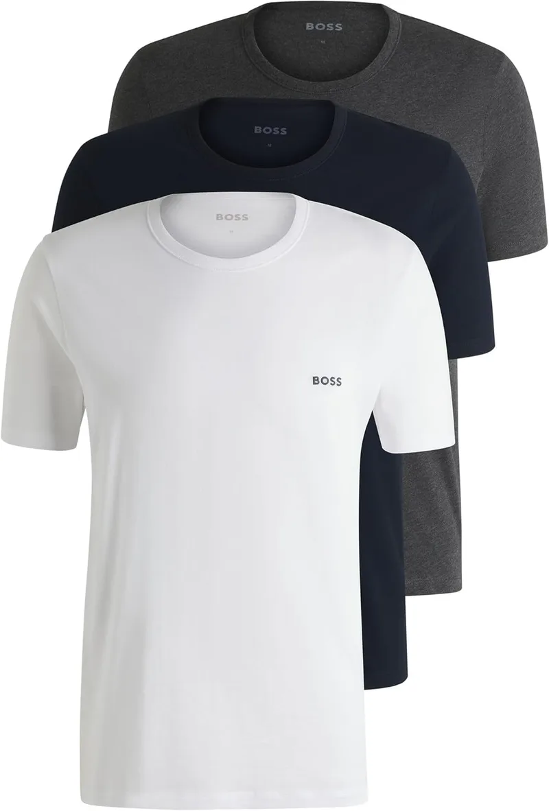 BOSS ▫️ Tshirt RN 3p Classic 10243514 01 T-Shirt para homem (Conjunto de 3)