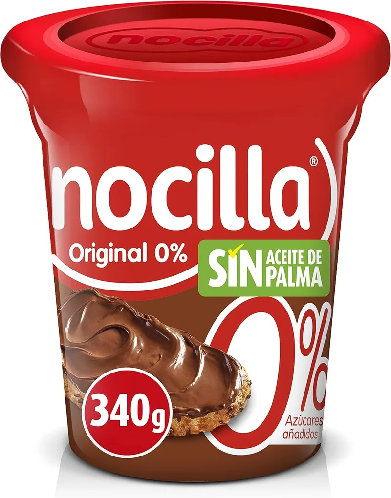 Nocilla ▫️ Original, Creme de Cacau com Avelãs, 0% de Açúcares Adicionados, sem Óleo de Palma - Embalagem de 340 g