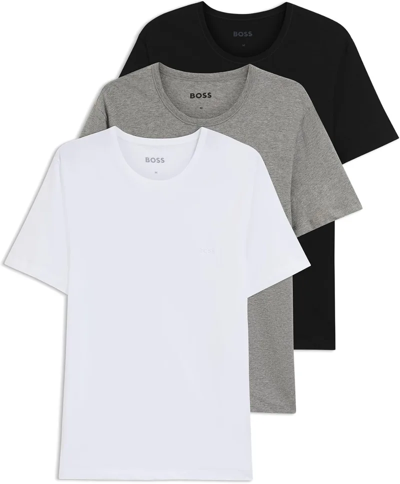 BOSS ▫️ Tshirt RN 3p Classic 10243514 01 T-Shirt para homem (Conjunto de 3)