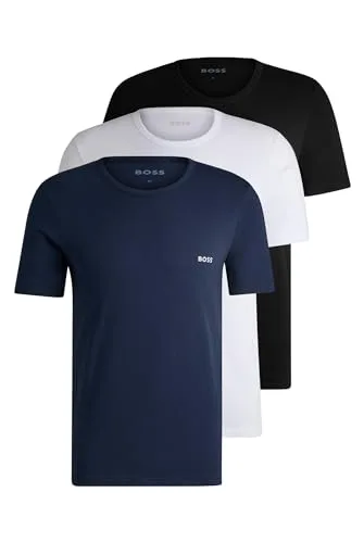 BOSS ▫️ T-shirt RN 3p Classic 10243514 01 Camiseta de homem (Conjunto de 3) 6