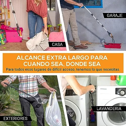 EZPIK ▫️ ® - Pinças para apanhar objetos de 90 cm - Presentes para idosos e pessoas com mobilidade reduzida - Extensíveis com íman telescópico - Ideais para lixo e fruta [Prateado, 1 unidade] 5