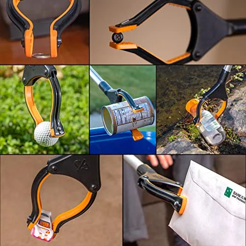 EZPIK ▫️ ® - Pinças para apanhar objetos de 90 cm - Presentes para idosos e pessoas com mobilidade reduzida - Extensíveis com íman telescópico - Ideais para lixo e fruta [Prateado, 1 unidade] 6