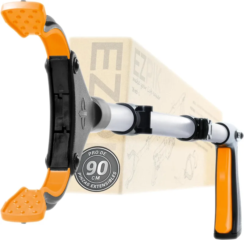EZPIK ▫️ ® - Pinças para apanhar objetos de 90 cm - Presentes para idosos e pessoas com mobilidade reduzida - Extensíveis com íman telescópico - Ideais para lixo e fruta [Prateado, 1 unidade]