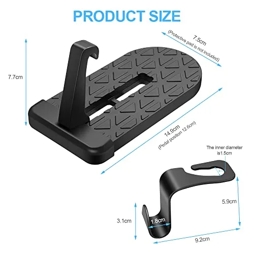 URAQT ▫️ Pedal para porta de carro, 250 kg – Degrau universal para porta de automóvel, escada dobrável em forma de U, liga de alumínio, pedal com gancho dobrável para fácil acesso ao teto e limpeza 2