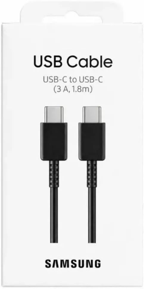 Samsung ▫️ EP-DX310 - Cabo USB tipo C para USB tipo C (1,8 m, 3 A), cor preta