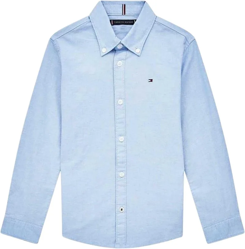 Tommy Hilfiger ▫️ Camisa para rapazes, modelo Oxford, em tecido elástico