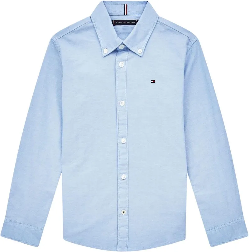 Tommy Hilfiger ▫️ Camisa para rapazes, modelo Oxford, em tecido elástico