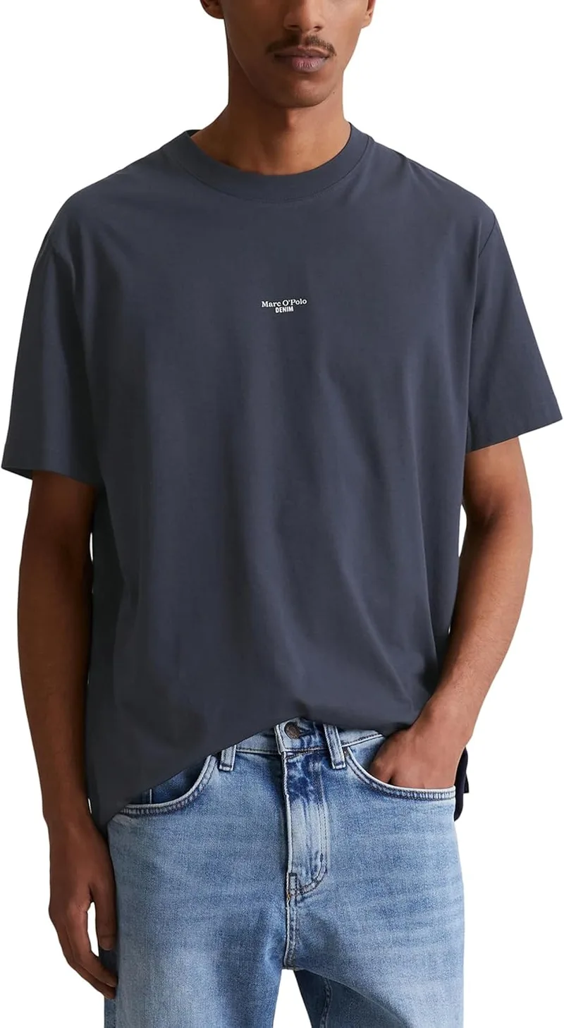 Marc O'Polo ▫️ Marc OߴPolo T-shirt de malha de algodão orgânico para homem com gola redonda