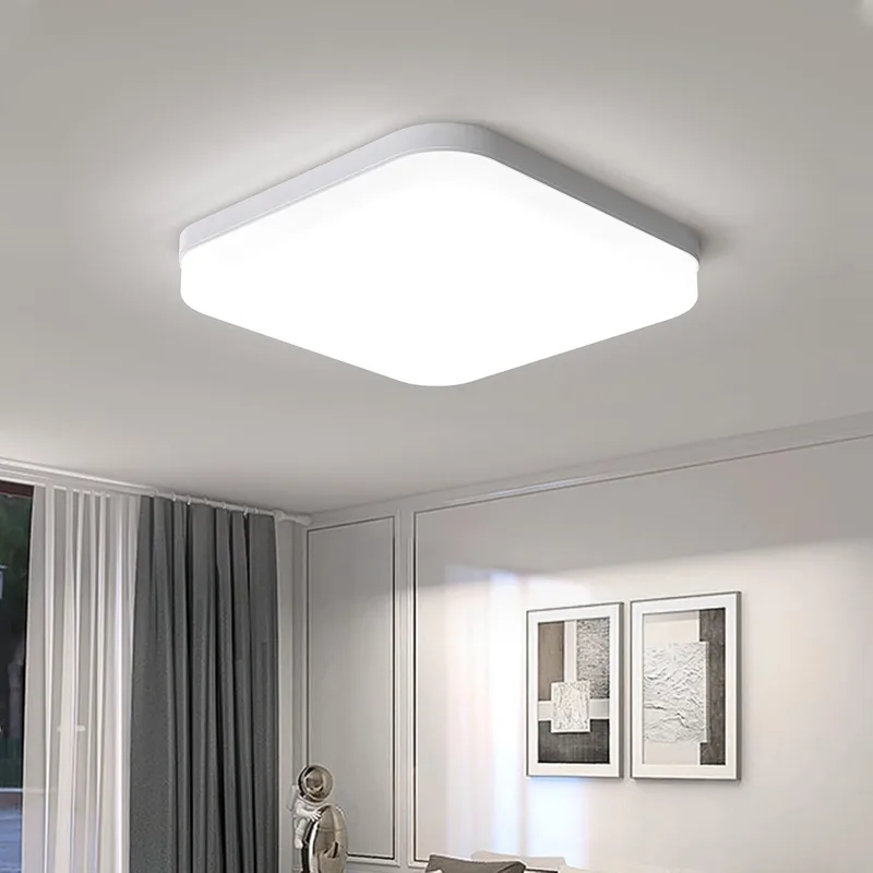 EASY EAGLE ▫️ Lâmpada de teto LED: Luz de teto de 4000K - Plafon LED quadrado para casa de banho, cozinha, sala de estar, quarto, corredor e escritório, 23 cm, 36 W