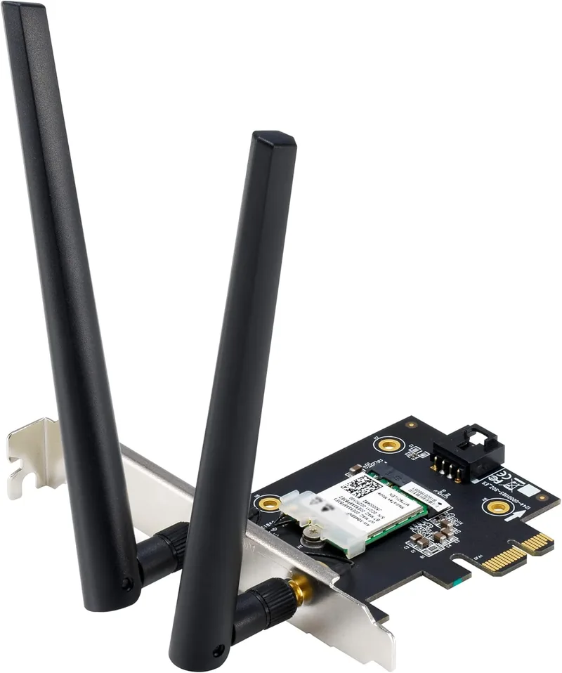 ASUS ▫️ PCE-AX1800 - Placa PCI-E Wi-Fi 6 (802.11ax) AX1800 de banda dupla com Bluetooth 5.2, segurança de rede WPA3, OFDMA e MU-MIMO