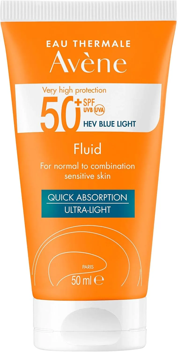 Avene ▫️ Avène Sonnenfluid FPS 50+, ultra leve para pele sensível, 50 ml de creme