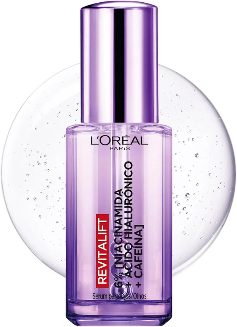 L'Oreal Paris ▫️ Dermo Expertise Revitalift Filler Sérum para os Olhos com Ácido Hialurónico e Cafeína, Preenche as Rugas e Corrige as Olheiras, Triplo roll-on, 20 ml