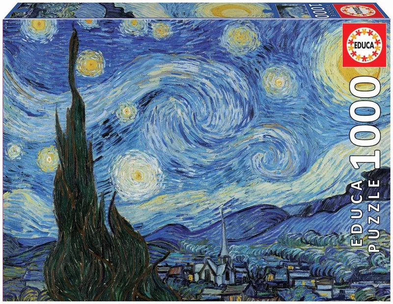 Educa ▫️ Puzzle de 1000 peças para adultos | A Noite Estrelada, Vincent Van Gogh. A partir dos 14 anos (19263)